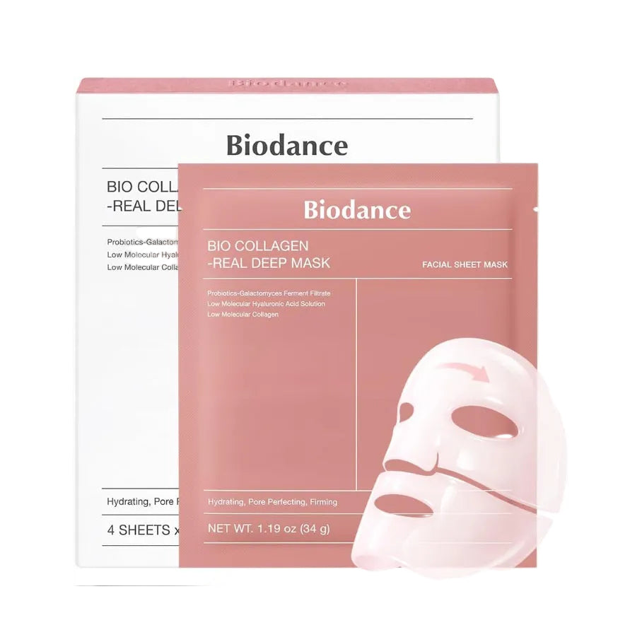 Biodance Bio Collagen Real Deep Mask packaging on a white backgroundshop_this_look_AVdw3f
