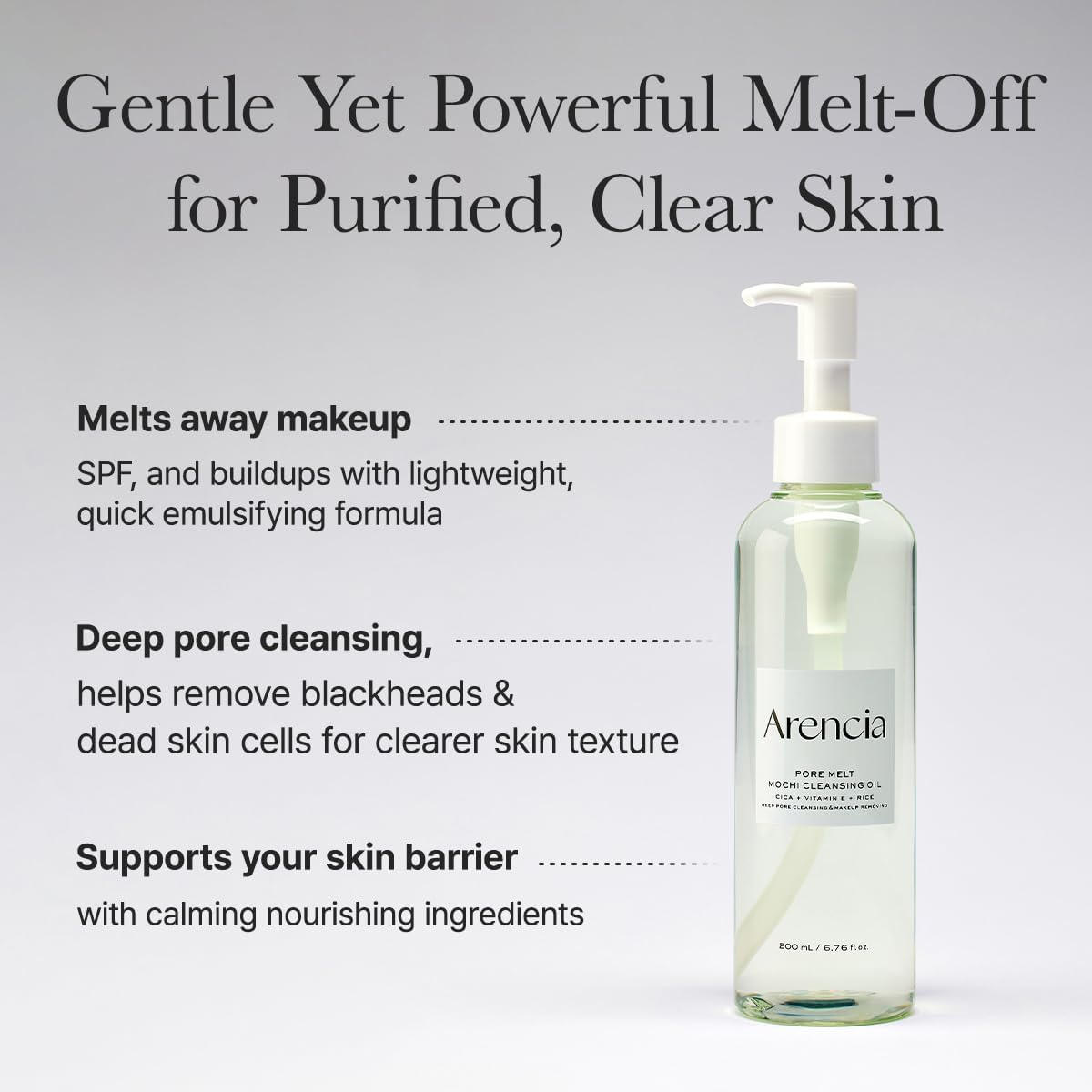 Arencia Pore Melt Mochi makeup removal demonstration